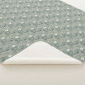 Forest Floral Sage Green Sherpa Deken (3/4)