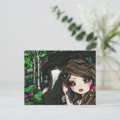 Forest Flower Horse Girl Fairy Fantasy Briefkaart (Staand voorkant)