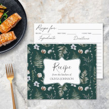 Forest Flower Leaves Floral Botanical Recept Kaart