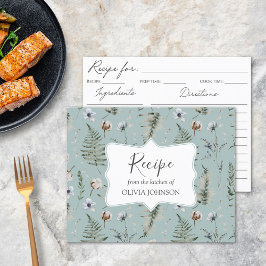 Forest Flower Leaves Floral Botanical Recept Kaart