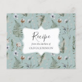 Forest Flower Leaves Floral Botanical Recept Kaart (Achterkant)