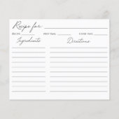 Forest Flower Leaves Floral Botanical Recept Kaart (Voorkant)