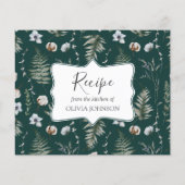 Forest Flower Leaves Floral Botanical Recept Kaart (Achterkant)