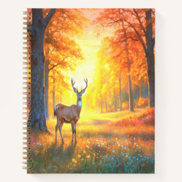 Forest Flowers and Deer Colorful Art Notitieboek