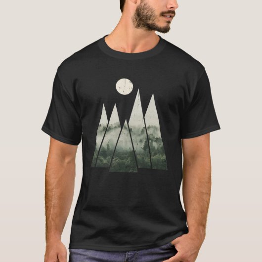 FOREST Foggy Woods Nature Minimalism Geometric  1 T-shirt (Voorkant)