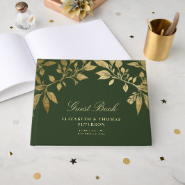 Forest Foliage Botanical Elegant Script Wedding Gastenboek