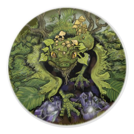 Forest foliage Dragon~ Keramische Knop (Voorkant)