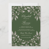 Forest Foliage Lijst Green Modern Classic Wedding Kaart (Voorkant)