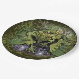 Forest Foliage Moss Dragon Papieren Bordje