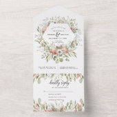 Forest Foliage Winter All in One Wedding Invite Uitnodiging (Binnen)