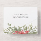 Forest Foliage Winter All in One Wedding Invite Uitnodiging (Achterkant)