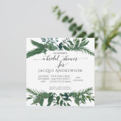 Forest Foliage Wreath-Vrijgezellenfeest | Vierkant Kaart (Staand voorkant)