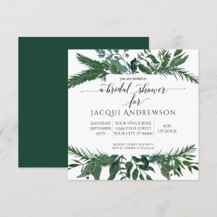 Forest Foliage Wreath-Vrijgezellenfeest   Vierkant Kaart