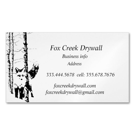 Forest Fox Creek Drywall Aangepast Magnetisch Visitekaartje (Voorkant)