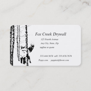 Forest Fox Creek Drywall Aangepast Visitekaartje