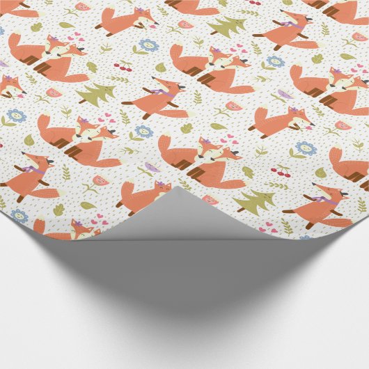 Forest Fox Foxy Forest Wrapping Paper Cadeaupapier (Hoek)