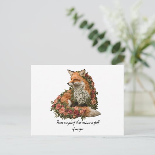 Forest Fox geborduurd. Vossen zijn het bewijs dat Briefkaart (Staand voorkant)