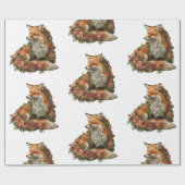 Forest Fox geborduurd. Vossen zijn het bewijs dat  Cadeaupapier (Vlak)