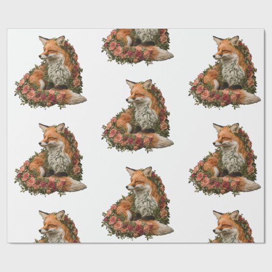 Forest Fox geborduurd. Vossen zijn het bewijs dat  Cadeaupapier (Vlak)