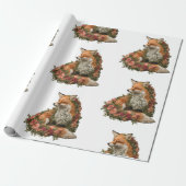 Forest Fox geborduurd. Vossen zijn het bewijs dat  Cadeaupapier (Uitgerold)