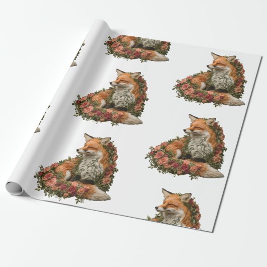 Forest Fox geborduurd. Vossen zijn het bewijs dat  Cadeaupapier (Uitgerold)