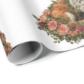 Forest Fox geborduurd. Vossen zijn het bewijs dat  Cadeaupapier (Rol Hoek)