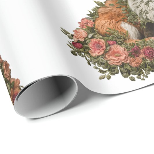 Forest Fox geborduurd. Vossen zijn het bewijs dat  Cadeaupapier (Rol Hoek)