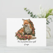 Forest Fox geborduurd. Vossen zijn het bewijs dat  Kaart (Staand voorkant)