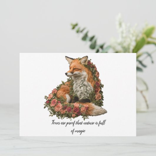 Forest Fox geborduurd. Vossen zijn het bewijs dat  Kaart (Staand voorkant)