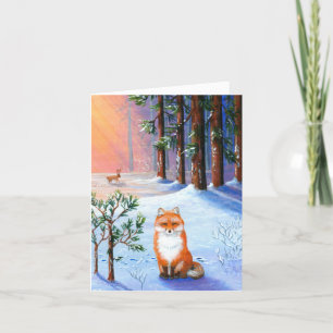 Forest Fox-kerstcreatie Feestdagen Kaart