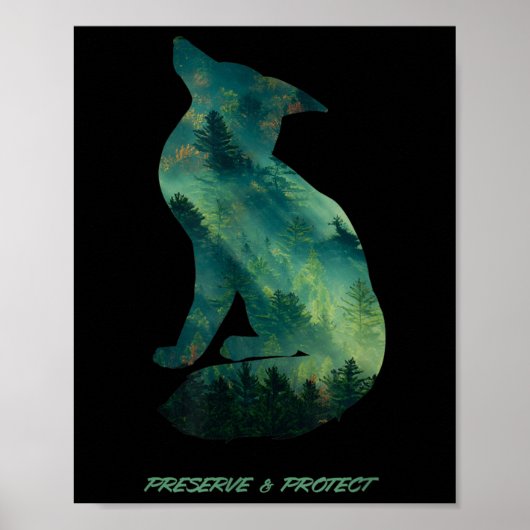 Forest Fox Natuur Conservation Environmental Prote Poster (Voorkant)
