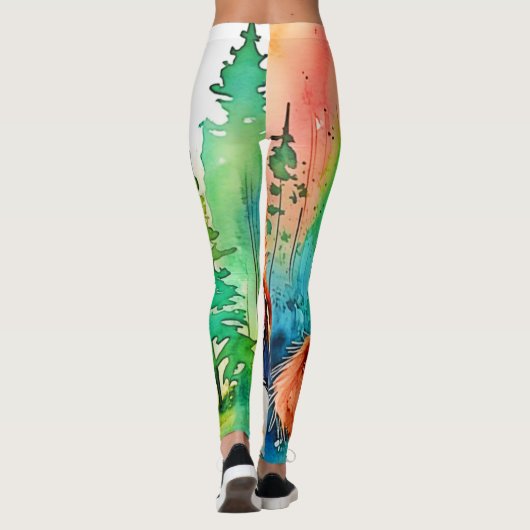 Forest Fox Uitzicht Design Leggings (Achterkant)