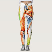 Forest Fox Uitzicht Design Leggings (Voorkant)