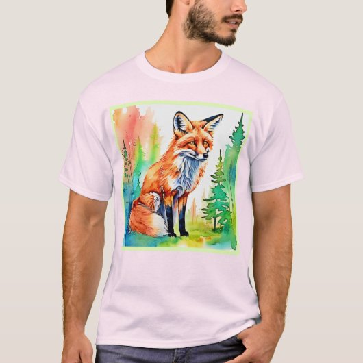 Forest Fox Uitzicht Design T-shirt (Voorkant)
