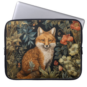 Forest Fox William Morris Cottagecore Floral Laptop Sleeve