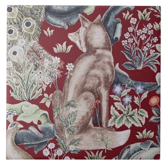 Forest Fox, William Morris Tegeltje (Voorkant)