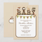 Forest Friends Baby shower Uitnodiging (Voorkant / Achterkant)