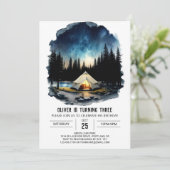 Forest Friends Camper Verjaardag uitnodiging (Staand voorkant)