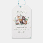 Forest Friends eerste verjaardag bedankt label Cadeaulabel (Voorkant)