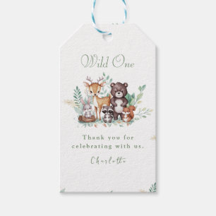 Forest Friends eerste verjaardag bedankt label Cadeaulabel