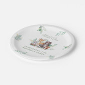 Forest Friends eerste verjaardag Papieren Bordje (Gekanteld)