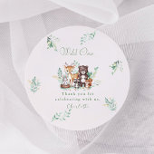 Forest Friends eerste verjaardag Ronde Sticker