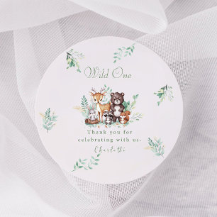 Forest Friends eerste verjaardag Ronde Sticker