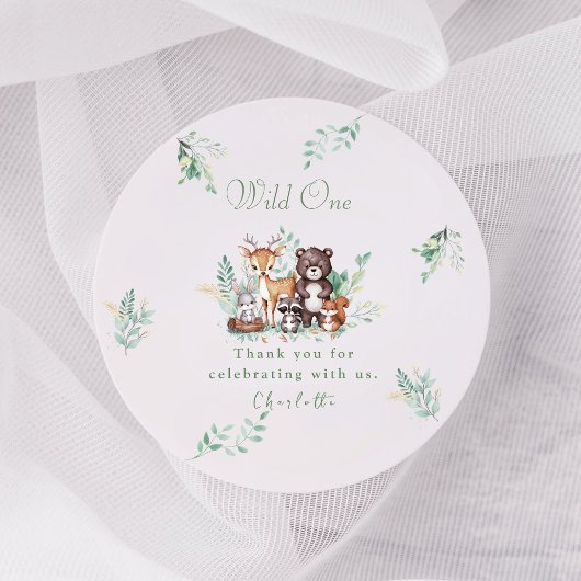 Forest Friends eerste verjaardag Ronde Sticker