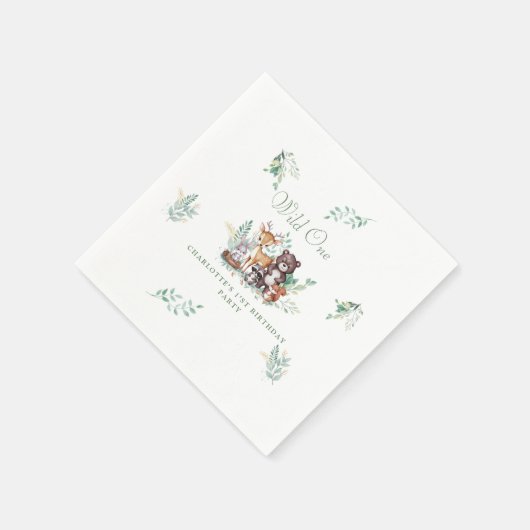 Forest Friends eerste verjaardag Servet (Hoek)