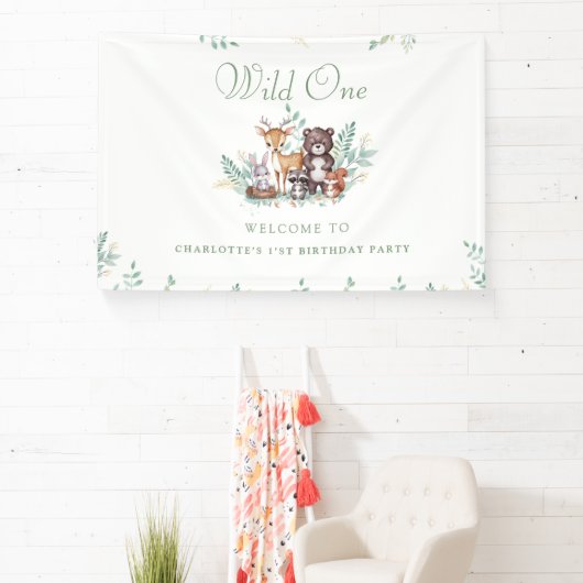 Forest Friends eerste verjaardag Spandoek (Insitu)