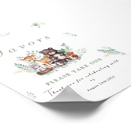 Forest Friends eerste verjaardagsgunstteken Poster (Hoek)