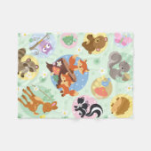 Forest Friends Flannel Blanket Fleece Deken (Voorkant (Horizontaal))