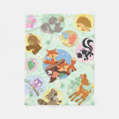 Forest Friends Flannel Blanket Fleece Deken (Voorkant)