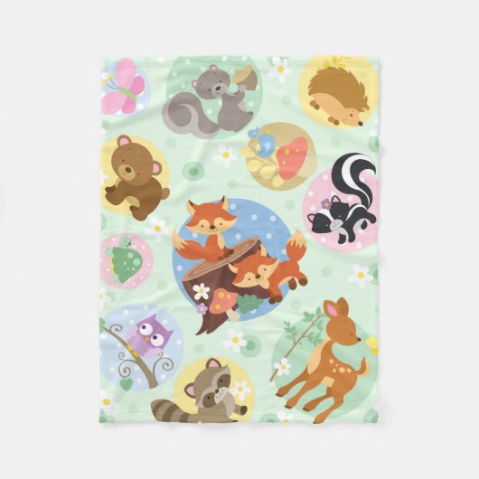 Forest Friends Flannel Blanket Fleece Deken (Voorkant)